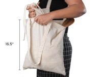 Amazon Brand-Eono, 100% Cotton Tote, Pack of 24, Reusable Tote Bags For Shopping Bag For Grocery, Sturdy Bag, 15 kgs Capacity, Aesthetic Office Bag For Women, Tote Bag For Women College-Natural