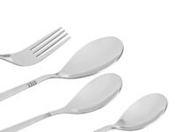 Amazon Brand - Solimo 24 Piece Cutlery Set | Stainless Steel | 6 Tea Spoons, 6 Snack Spoons, 6 Spoons & 6 Forks | Glossy Finish | Silver