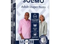 Amazon Brand - Solimo Adult Diapers, Pant Style | Pack of 30 | Medium Size | Waist 24-45 in (60-115 cm) | Unisex | Quick Absorption | Leak Proof Upto 12 Hours | Wetness Indicator | For Men & Women