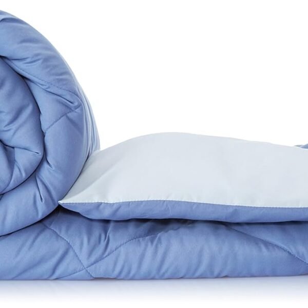 Amazon Brand - Solimo Microfibre Reversible Comforter, Single (Stone Blue & Silver Grey, 200GSM)