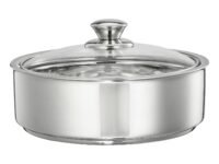Amazon Brand - Solimo Stainless Steel Insulated Casserole with Glass Lid (1L) | Retains Heat & Moisture | Keeps Rotis Warm | Dishwasher Safe
