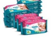 Amazon Brand - Supples Baby Wet Wipes | 648 Wipes | 72 Wipes x 9 Packs | Enriched With Aloe Vera and Vitamin E | Alcohol-free and Paraben-free | Pure Water-Based Formulation