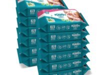 Amazon Brand - Supples Baby Wipes | 864 Wipes | 72 Wipes x 12 Packs | Enriched With Aloe Vera and Vitamin E | Alcohol-Free and Paraben-Free | Pure Water-Based formulation