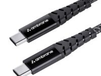 Ambrane Unbreakable 60W Fast Charging 1.5M Braided Type C to Type C Cable for Smartphones, Tablets, Laptops & Other Type C Devices, PD Technology, 480Mbps Data Sync (RCTT15, Black)