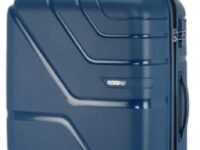 American Tourister Cabin Trolley Bag for Travel | Upland Spinner 55 Cms Polypropylene Hardsided Small Luggage Bag | 4 Wheel Suitcase for Travel | Trolley Bag for Travelling, Marine Blue