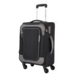 American Tourister Icor | Small Size Cabin Trolley Bag (58 cm) | 360° 4 Wheel Travel Luggage | Soft Case Polyester Expandable Suitcase | Mounted Combination Lock | Black