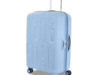 American Tourister Ivy 2.0-8 Wheel, Hard PP Check-in Suitcase, Trolley Bag for Travel with Combination Lock & Smooth Sliding Double Wheel, Blue Frog, 68 cm Medium