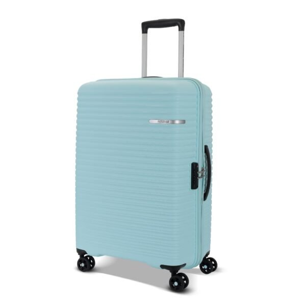American Tourister Large Liftoff+ with TSA Lock & 8 Wheel, 79 CM Hard PP Check-in Suitcase for Travel/Trolley Bag for Travel/Travel Bag with Double Wheel for Women & Men - Spa Blue