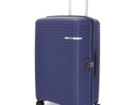 American Tourister Medium Liftoff+ with TSA Lock & 8 Wheel, 67 CM Hard PP Check-in Suitcase for Travel/Trolley Bag for Travel/Travel Bag with Double Wheel for Women & Men - Midnight Blue