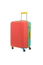 American Tourister Medium Polypropylene (PP) Amt Splash Sp66Cm Coral/Teal Multi Color Carry-On Luggage Hard Shell 4 Spinner Wheel Luggage with Tie Down Strap & Complete Lining, H-66 Centimeters,