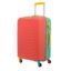 American Tourister Medium Polypropylene (PP) Amt Splash Sp66Cm Coral/Teal Multi Color Carry-On Luggage Hard Shell 4 Spinner Wheel Luggage with Tie Down Strap & Complete Lining, H-66 Centimeters,