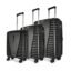 Aristocrat 3Pc Airpro Set Cabin 55cm(Small) Check-in 66cm(Medium) Check-in 75cm(Large) 360 Degree 8 Wheels Trolley Bags Hard Case Luggage, Lightweight & Combination Lock|3 Years Warranty (Black)