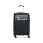 Aristocrat Medium Commander 69Cms Premium Polyester with PVC Coating Soft Sided Check-in 4 Spinner Wheels Black Suitcase