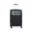 Aristocrat Medium Commander 69Cms Premium Polyester with PVC Coating Soft Sided Check-in 4 Spinner Wheels Black Suitcase
