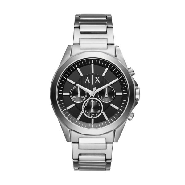 Armani Exchange Mens Drexler Stainless Steel Chronograph Watch - AX2600 (Black_Free Size)