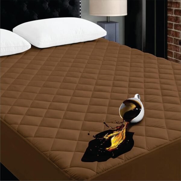 Ayka 100% Waterproof Cotton Quilted Mattress Protector King Size Breathable Hypoallergenic Noiseless Ultra Soft Fitted Bed Protector 78x36 inch Mattress/Bed Cover (Single 78x36 | 6.5x3 ft, Brown)