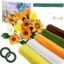 BOLT BEE Pipe Cleaners Craft Set, 500 Pieces, 5 Colors, Chenille Stems with Floral Wires, Gardening Tape, Stamen for DIY Flower Making (Sunflower)