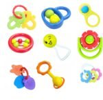BPA-Free Non Toxic Colorful Rattles for Baby (9Pcs-Multicolor-1)