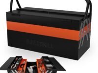 BUILDSKILL 21" Metal Tool Box for Home | 5-Cabinet Tools Box Kit | Rust Resistant | Sturdy | Round Handle | Secure Lock | Garage Tool Box Empty | DIY | Big Size Repair Toolbox | Ideal for Home Use