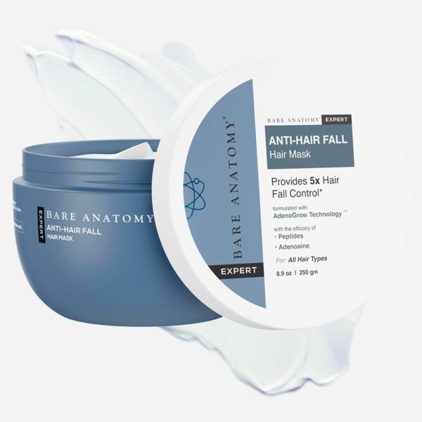 Bare Anatomy Anti-Hair Fall Mask | Provides 5X Hair Fall Control | For Hair Fall | Suitable For All Hair Types | Enriched with Adenosine and Peptides | 250gm