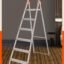 Bathla Safex 6-Step Foldable Aluminium Ladder for Home | Anti-Slip Steps | Edge Guards | 5 Year Manufacturer Warranty | with Sure-Hinge Technology (Orange)