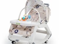 Baybee 5 in 1 Baby Rocker and Feeding Chair for Babies | Portable Rocking Chair for Kids with Parent Handle, Multi Position Recline, Food Tray & Music | Baby Bouncers 0 to 3 Years Boys Girls (Grey)