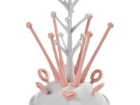 Beaba - Baby Bottle Rack - for Drying 6 Bottles and Accessories - Removable Water Collection Tray - Practical and Clever - Pink