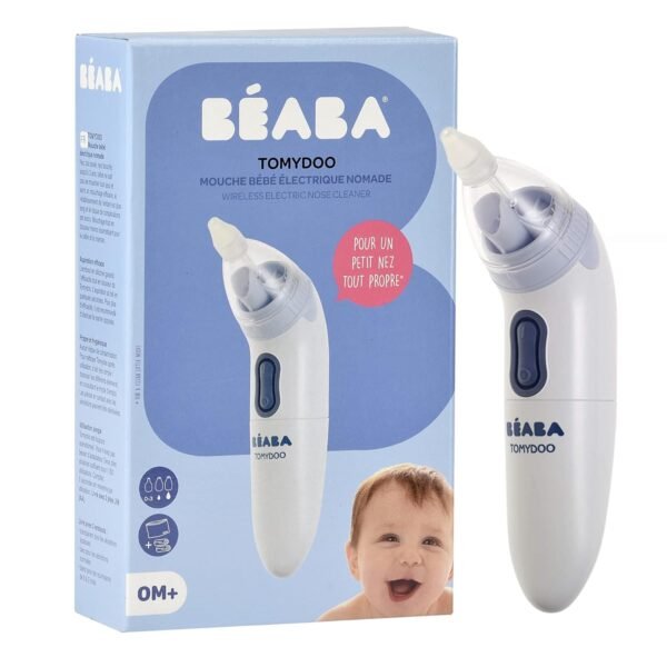 Beaba Tomydoo Electric Baby Nasal Aspirator for Newborns & Toddlers, Fast & Gentle Congestion Reliever, Multiple Easy-to- Clean Tips & Removable Head, Suitable from Birth Onwards