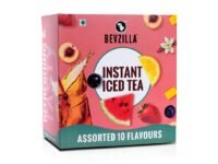 Bevzilla Iced Tea Powder Sachets Assorted 10 Flavours |30g x 10 Pouches | Cold Brew Ready | No Artificial Ingredients | Strong & Refreshing Summer Drink