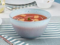 Borosil 1 L Blue Serving & Mixing Bowl | Made in India Borosilicate Glass Bowl for Kitchen & Dinning | Bowl for Mixing Dough, Salad, Batter | Microwave & Dishwasher Safe