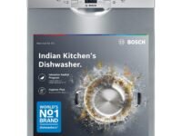 Bosch 13 Place Setting, EcoSilence Drive, Hygiene+ with Intensive Kadhai program, Free Standing Dishwasher, No.1 Brand in Dishwasher (SMS66GI01I, Silver Inox, Inbuilt heater, Removes 99.99% germs)