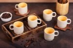 'BrewNest Classic Yellow' Ceramic Tea Cups Set of 6 (200 ml Each) with Handle | Microwave & Dishwasher Safe Chai & Coffee Cups | Small Tea Mug Set for Home, Kitchen, Office, Cafe & Gifting