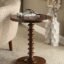 Brown Arts Shoppee Round Coffee End Tables for Living Room, Accent Furniture Pedestal Coffee Table, Decor Side Tables for Bedroom (Brown)