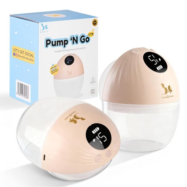 Bump2Cradle | ISO 9001: 2015 Certified | No 1 Brand by Doctors and Lactation Experts | PumpNGo Lite Silicone Wearable Breast Pump by Bump2Cradle | Soft Silicone Milk Collector | Comfortable, Low-Noise, Type-C Rechargeable | For Everyday, Value-Conscious Moms | 17, 19,21 and 24 mm Flanges | 1 Yr Warranty