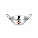 Camro Triply Round Bottom Kadhai, 12 No, 2 Litersl | Versatile Cooking Utensil | Gas Stove Compatible | Dishwasher Safe | 6 Years Warranty