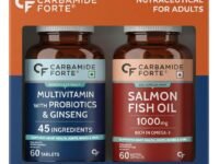 Carbamide Forte Multivitamin Tablet for Men with Probiotics & Salmon Omega 3 fish oil capsules | Salmon Fish Oil Omega 3 Capsule 1000mg and Multivitamin Tablets Combo | 60 Tablets + 60 Softgel Capsules