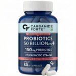 Carbamide Forte Probiotics Supplement 50 Billion CFU Gut Health Supplements with Probiotic | Gut Cleanse with Prebiotics and Probiotics – 60 Capsules