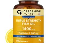 Carbamide Forte Triple Strength Omega 3 Fish Oil Capsules 1400mg | Fish Oil Omega 3 Supplement | Omega3 Fatty Acid Fishoil Supplement To Support heart, Joints & Skin - 1400mg | 90 Softgel Capsules