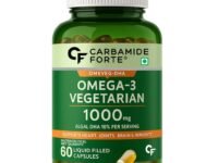 Carbamide Forte Veg Omega3 1000mg | Veg DHA | Vegetarian Omega 3 | Algal DHA | Plant Based | No Fish oil Used Capsules for Men & Women- 60 Veg Capsules