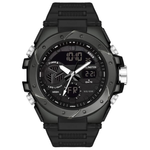 Carlington Analog-Digital Sports Watch Chronograph, Dual Time,Alarm, Stopwatch, Calendar, Water-Resistant, Shock-Resistant, Back Light Display. The Perfect Watch for Men-CT9140 Series