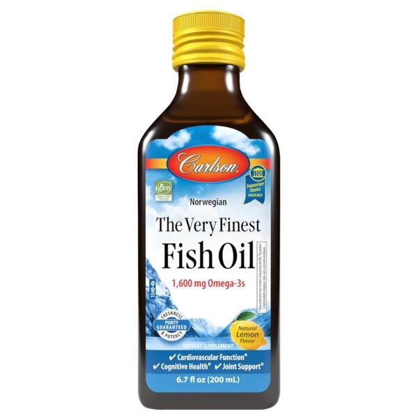 Carlson The Very Finest Fish Oil Liquid Omega-3 Lemon, 200ml