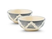 Ceramic Bowl Set 2 | Japanese European Multipurpose Crockery | Snack & Dessert Bowls | Microwave & Dishwasher Safe | Stackable Grey-75 Ml