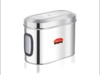 Classic Steels Oval Stainless Steel Kitchen Storage Canisters with Transparent Window (2000 ml) | Airtight Food Containers for Pantry Organization | Mirror Finish, Rust-Proof, Dishwasher Safe