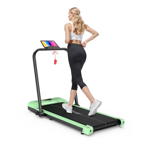 Cockatoo SmartPad4.0 Foldable Under Desk 4 HP Treadmill & Walking Pad for Home with Speed, 1-12Km/Hr, 6 Shock-Absorbed Silicon, Cardio Equipment with Max User Weight 120KG, Green and Black