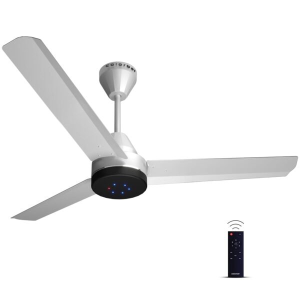 Colorbot Stella BLDC Ceiling Fans 1200mm | BEE 5 Star Rated 370 RPM | Savings up to 65% | Remote Control (Boost, Timer, LED, Reverse Mode) | 4 Years Warranty (Arctic White)