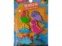 Colorful Dinosaur Erasers Set for Kids – Pack of 1 (6 Pcs) Cute 3D Animal Erasers in Fun Jurassic Designs Perfect for School, Return Gifts, Stationery Collectibles