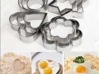 Cookie Cutters Shapes 12 pcs Heart,Flower,Star,Round Biscuit Cutter Set Omelette Fruit Pancake Shaper,Steel