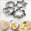 Cookie Cutters Shapes 12 pcs Heart,Flower,Star,Round Biscuit Cutter Set Omelette Fruit Pancake Shaper,Steel