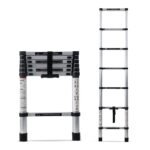 Corvids 2.0m (6.5 feet) Portable & Compact Aluminium Telescopic Ladder | 2-Year Warranty | EN 131 Certified 7-Steps Foldable Multipurpose Step Ladder for Home & Outdoor