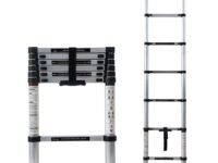 Corvids 2.0m (6.5 feet) Portable & Compact Aluminium Telescopic Ladder | 2-Year Warranty | EN 131 Certified 7-Steps Foldable Multipurpose Step Ladder for Home & Outdoor